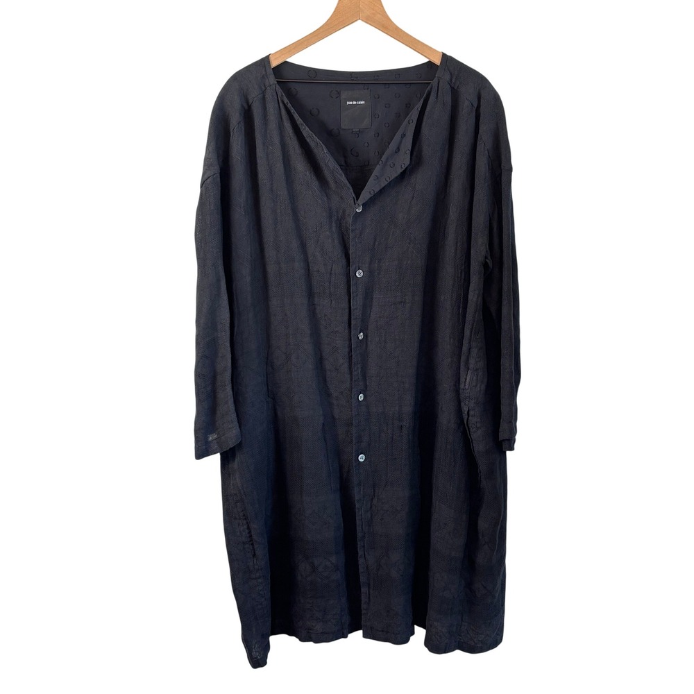 Pas de Calais Textured Jacquard Oversized Shirt Dress Duster‎ Coat